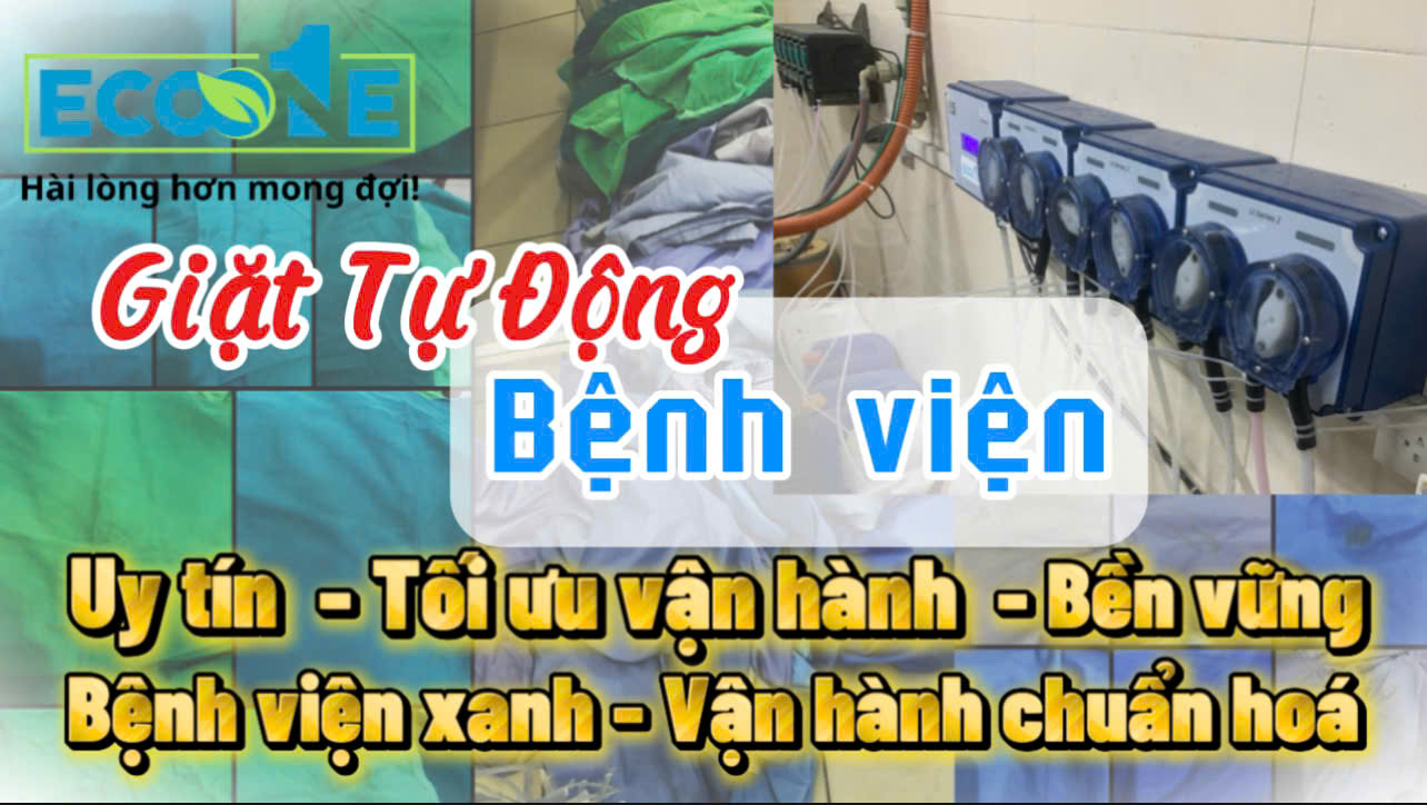 Hệ thống giặt tự động 6 đầu bơm Eco One Giải pháp giặt là bệnh viện tối ưu